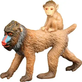 Masai Mara Мир диких животных Обезьяна Мандрил с детенышем MM211-162