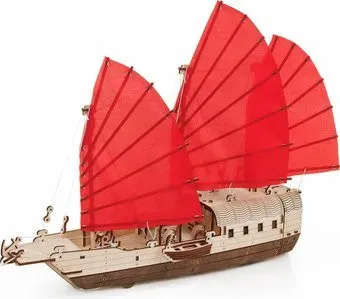 Eco-Wood-Art 3D Корабль c парусами Джонка EDjong