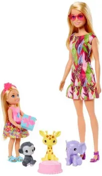Barbie Барби и Челси с питомцами GTM82