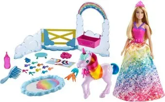 Barbie Дримтопия Кукла и единорог GTG01