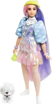 Barbie Extra Doll 2 in Shimmery Look with Pet Puppy GVR05