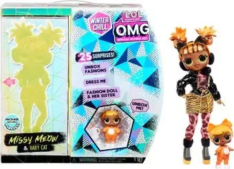 L.O.L. Surprise! O.M.G. Winter Chill Missy Meow & Baby Cat Doll 570271