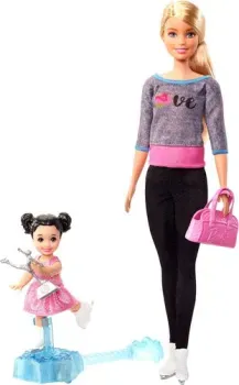 Barbie Ice-Skating Coach Dolls & Playset FXP38