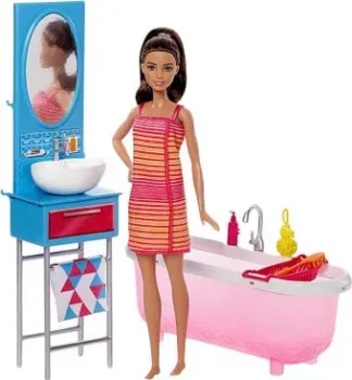 Barbie Doll & Bathroom Playset DVX53