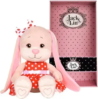 Jack&Lin Зайка в красном платье в белый горошек JL-051923-25