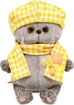 BUDI BASA Кот Басик Baby в берете и шарфе в клетку 10870428