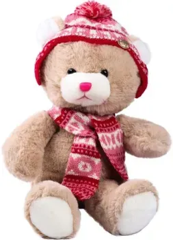 Milo Toys Little Friend Мишка в шапке и шарфе 9905643 (розовый)