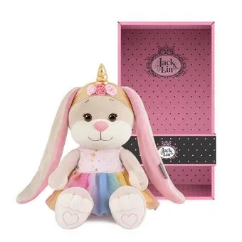 Jack&Lin Зайка Единорожка в радужной юбке JL-032203-20
