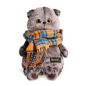 BUDI BASA Collection Басик и шарф в клеточку Ks22-002 (22 см)