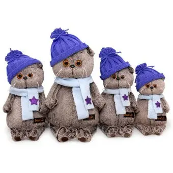 BUDI BASA Collection Басик в шапке и шарфе со звездочкой Ks22-195 (22 см)
