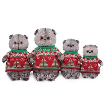 BUDI BASA Collection Басик в свитере с елками Ks19-189 (19 см)
