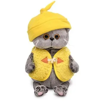 BUDI BASA Collection Басик Baby в шапочке и меховом жилете BB-107 (20 см)