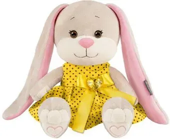 Jack&Lin Зайка в желтом платьице в черный горошек JL-268-20