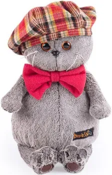 BUDI BASA Collection Басик в красном клетчатом берете Ks25-132 (20 см)