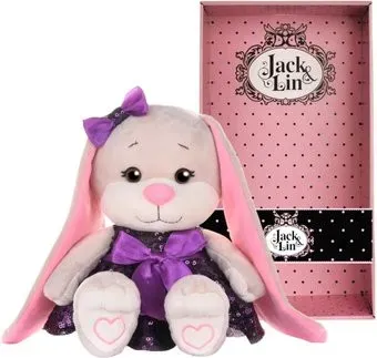 Jack&Lin Зайка в фиолетовом платьице с пайетками JL-251-20