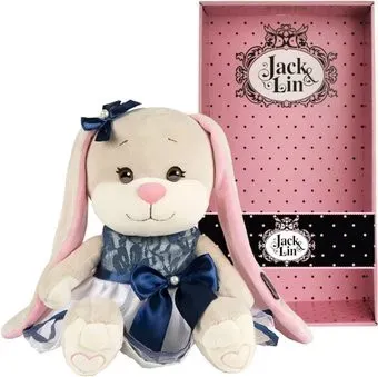 Jack&Lin Зайка в сине-белом платье с бантом JL-022004-25