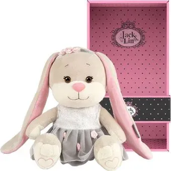 Jack&Lin Зайка в сером платье с розовыми вставками JL-022010-25