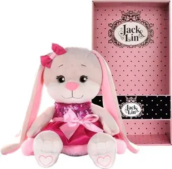 Jack&Lin Зайка в розовом платьице с пайетками и мехом JL-254-20