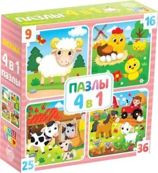 Puzzle Time Ферма 4 в 1 (86 эл)