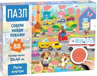 Puzzle Time Собери, найди, покажи. Город зверят 7296147 (88 эл)