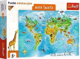 Trefl Обучающая карта мира для детей 15557 (104 эл)