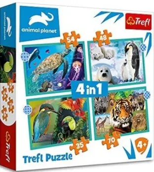 Trefl Таинственный мир животных 34382 (4 в 1)