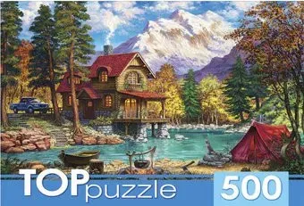 Top Puzzle Домик у озера в горах