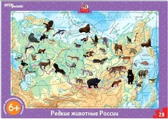 Step Puzzle IQ step Редкие животные России 80462 (28 эл)