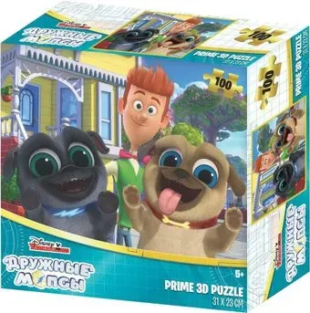 Prime 3D Стерео пазл. Дружные мопсы