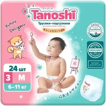 Tanoshi Baby Pants M 6-11 кг (24 шт)