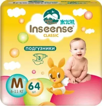 Inseense Classic Plus M 6-11 кг InsCM64Yel (64 шт)