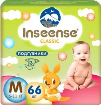 Inseense Classic Plus M 6-11 кг InsCM66Lime (66 шт)