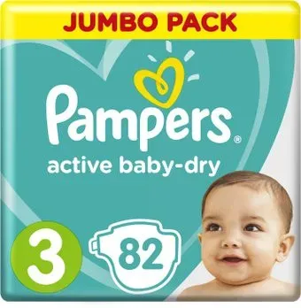 Pampers Active Baby-Dry 3 Midi (82 шт)