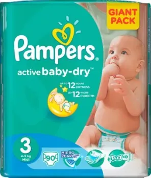Pampers Active Baby-Dry 3 Midi (90 шт)