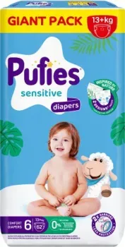 Pufies Sensitive Extra Large 13+ кг (62 шт)