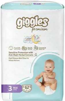 Giggles Premium Midi 3 Jumbo Pack (62 шт)