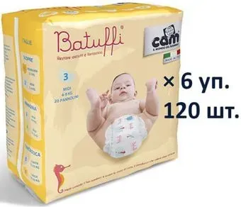 CAM Pannolino Batuffi Midi 3 4-9 кг (120 шт)