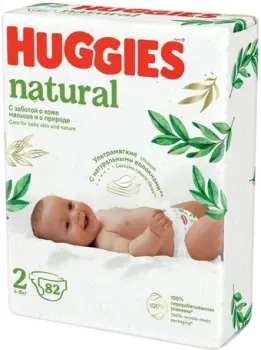 Huggies Natural Mega 2 4-8 кг (82 шт)