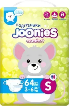 Joonies Comfort S 3-6 кг (64 шт)
