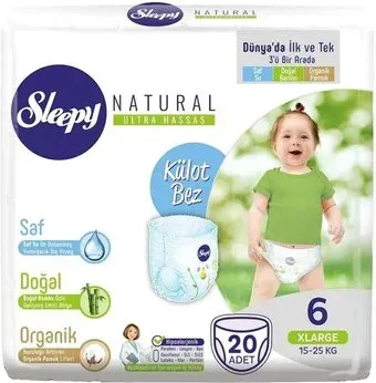 Sleepy Natural Pants 6 Extra Large 15- 25 кг Jumbo Pack (20 шт)
