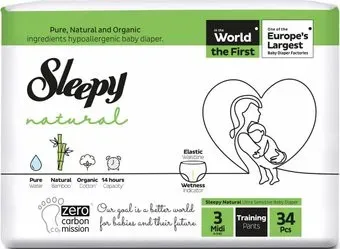 Sleepy Natural 3 Midi 4-9 кг Jumbo Pack (34 шт)