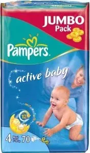 Pampers Active Baby 4 Maxi Jumbo Pack (70 шт)