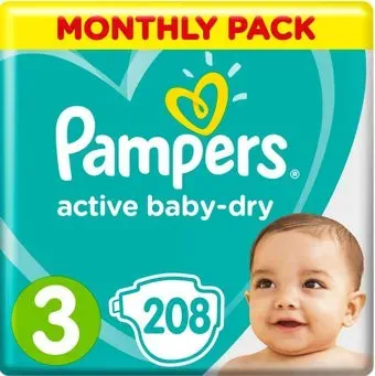 Pampers Active Baby-Dry 3 Midi (208 шт)