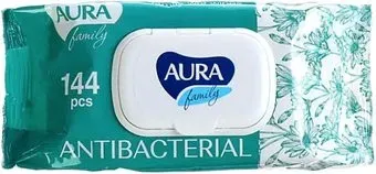 Aura для всей семьи с антибактериальным эффектом big-pack с крышкой (144 шт)