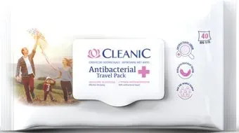 Cleanic Antibacterial Travel Pack Освежающие для рук и тела (40 шт)