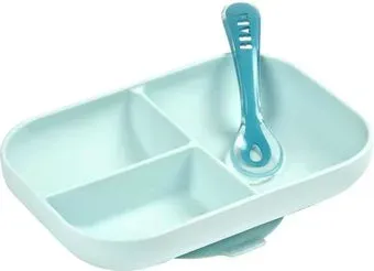 Beaba Set Repas Silicone Avec Ventouse Bleu 913455