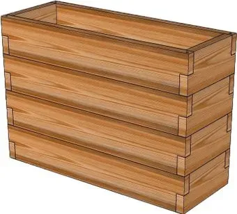 Terra Кашпо из лиственницы 30x100x56