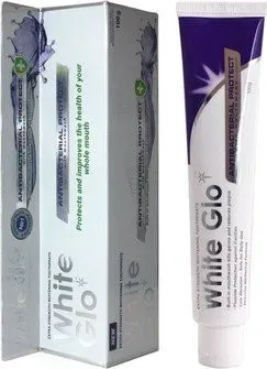 White Glo Отбеливающая с ополаскивателем Antibacterial Protect (100 г)