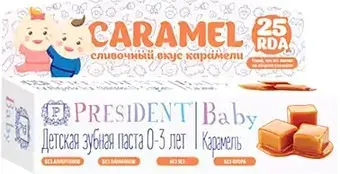 PresiDent Baby 0-3 со вкусом карамели без фтора 30 мл