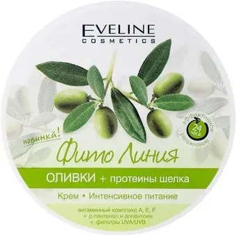 Eveline Cosmetics Крем для тела Фито линия оливки протеины шелка интенсивное питание 210 мл